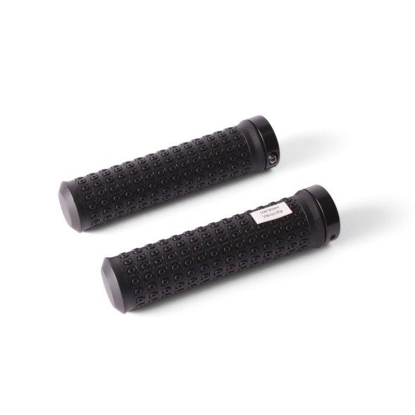 Грипсы велосипедные, 130 мм, торцевой фиксатор, алюм. зажим, черный