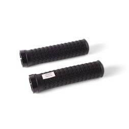 Грипсы велосипедные, 130 мм, торцевой фиксатор, алюм. зажим, черный