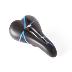 Седло велосипедное, скоростное, 170x265 мм, с отверстием, без пружин, с замком, черно-синий