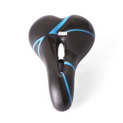 Седло велосипедное, скоростное, 170x265 мм, с отверстием, без пружин, с замком, черно-синий