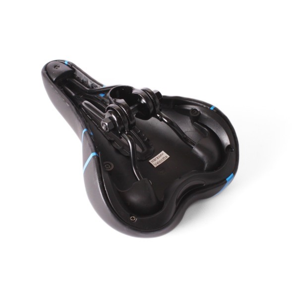 Седло велосипедное, скоростное, 170x265 мм, с отверстием, без пружин, с замком, черно-синий