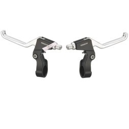Ручки тормозные Alhonga HJ-327ADV, левая+правая, алюминий, черно-серебро, в упаковке