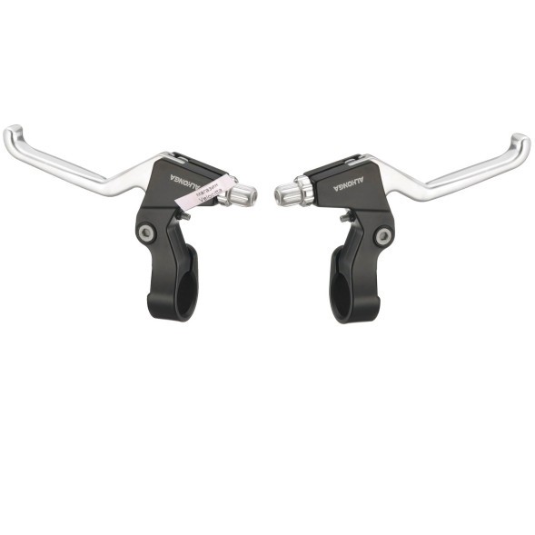 Ручки тормозные Alhonga HJ-327ADV, левая+правая, алюминий, черно-серебро, в упаковке