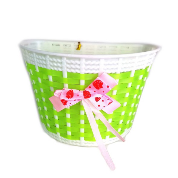 Велокорзина HL-BS01-8, 14&amp;quot;-20&amp;quot;, детская, с бантиком, зеленый