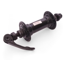 Втулка передняя Wang Zheng WZ-A201FBQ black-32, ось 3/8"х100x108 мм, под V-br, на эксцентрике, 32 отверстия, алюминиевая, с промподшипником, Box