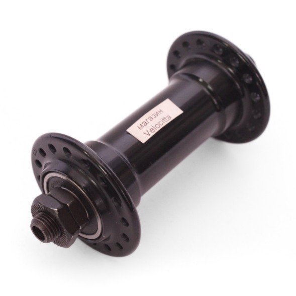 Втулка передняя Wang Zheng WZ-A201FBQ black-32, ось 3/8&amp;quot;х100x108 мм, под V-br, на эксцентрике, 32 отверстия, алюминиевая, с промподшипником, Box