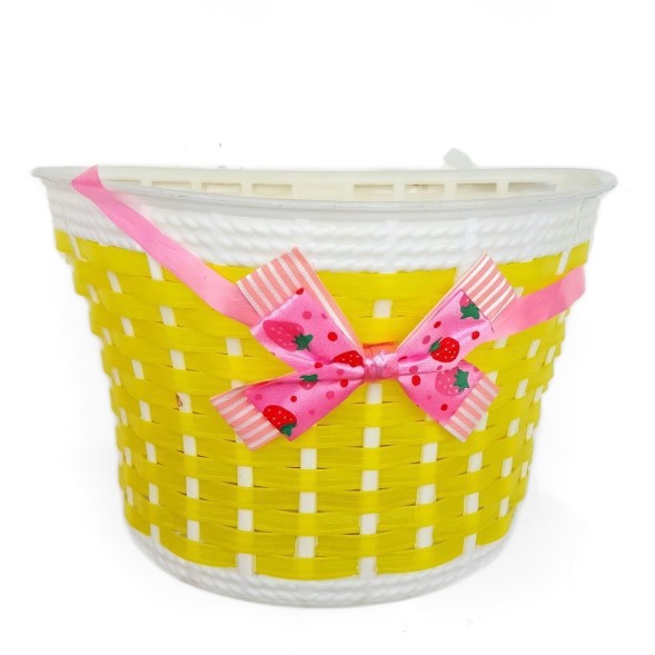 Корзина велосипедная HL-BS01-8, 14&amp;quot;-20&amp;quot;, детская, с бантиком, желтый