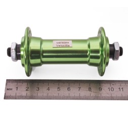 Велосипедная втулка Wang Zheng WZ-A201FQ green, передняя, ось 3/8"х100x108 мм, под V-br, на эксцентрике, 36 отверстий, алюминиевая, б/уп.