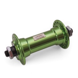 Велосипедная втулка Wang Zheng WZ-A201FQ green, передняя, ось 3/8"х100x108 мм, под V-br, на эксцентрике, 36 отверстий, алюминиевая, б/уп.