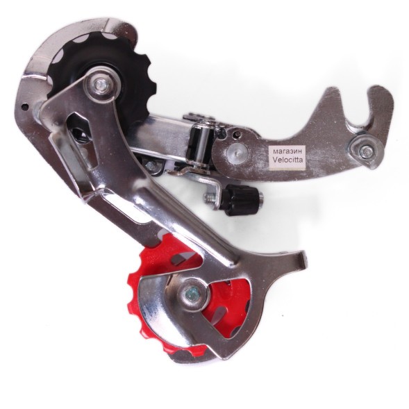 Переключатель задний Power RD50-B-Chrome, 6-7 speed, крепление на ось, 43T, длинная лапка, без уп.