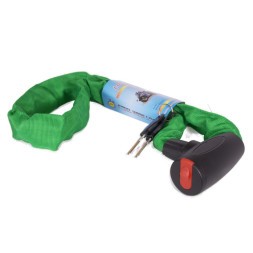 Замок велосипедный Lock ZH003-6100GR, цепь, с ключами, 6×1000 мм, в тканевой оплетке, Green