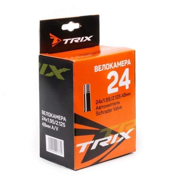 Камера велосипедная Trix TBTX 24&amp;quot;x 1.95/2.125, автониппель AV-48 мм, коробка