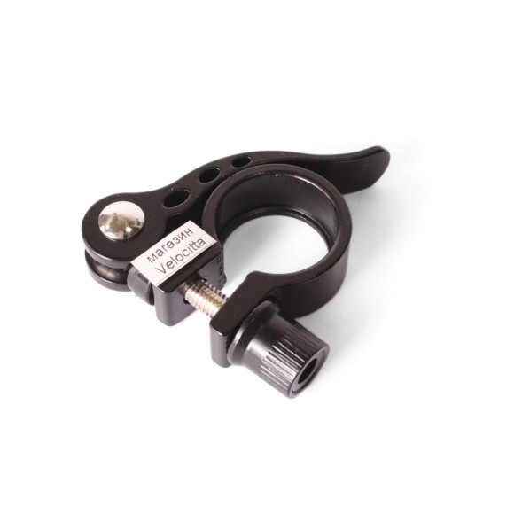 Зажим подседельной трубы Kenli KL-M07, 25.5 мм, эксцентрик, алюминиевый, черный