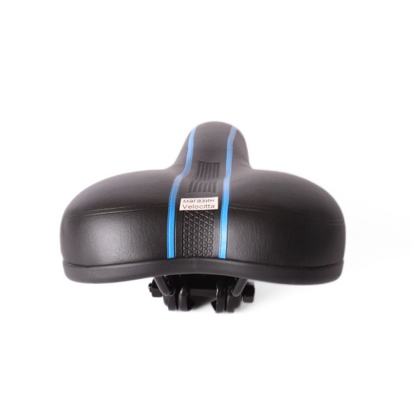 Седло велосипедное, скоростное, 170x265 мм, без пружин, с замком, черно-синий