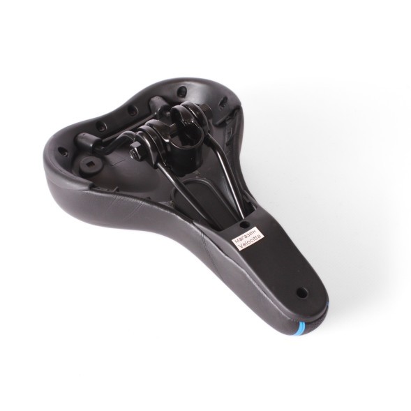 Седло велосипедное, скоростное, 170x265 мм, без пружин, с замком, черно-синий