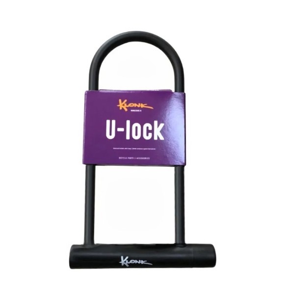 Велозамок Klonk 10390, U-LOCK, 180х245 мм, в пластик. оболочке, 2 ключа, черный, блистер