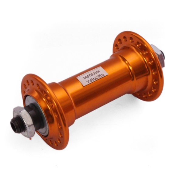 Втулка передняя Wang Zheng WZ-A201FQ golden, под V-br, на эксцентрике, 36 отверстий, алюминиевая, ось 3/8&amp;quot;х100x108 мм, золотистая