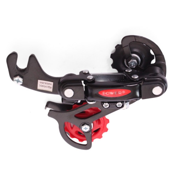 Переключатель задний Power RD50-B-Black, 6-7 скоростей, крепление на крюк, 43T, SGS лапка, торг. уп.