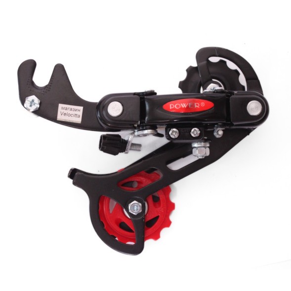 Переключатель задний Power RD50-B-Black, 6-7 скоростей, крепление на крюк, 43T, SGS лапка, торг. уп.