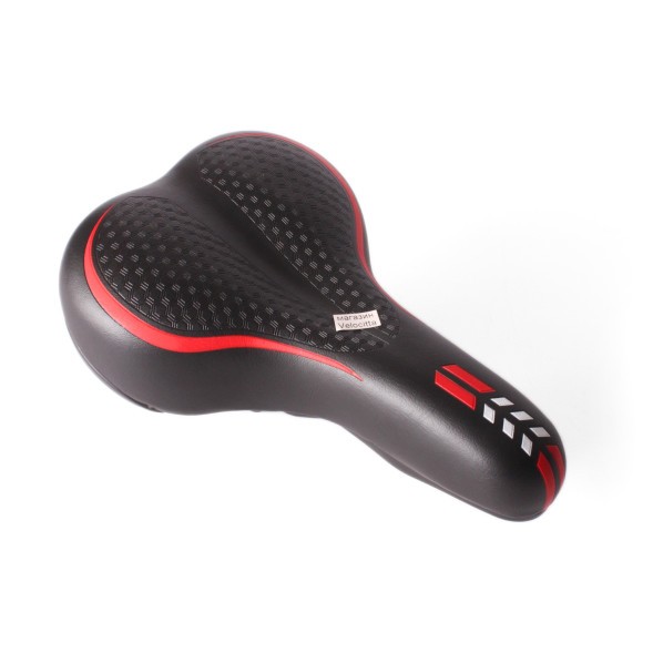 Седло велосипедное Saddle, скоростное, 170x255 мм, без пружин, с замком, черно-красный