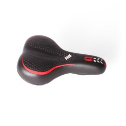Седло велосипедное Saddle, скоростное, 170x255 мм, без пружин, с замком, черно-красный