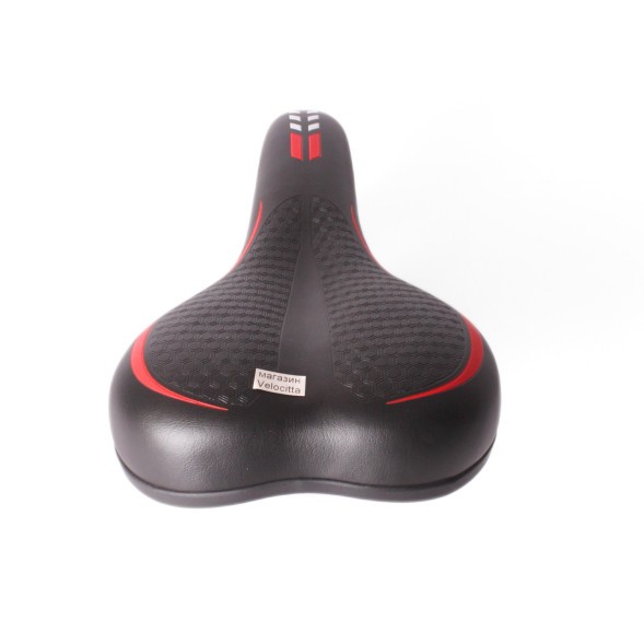 Седло велосипедное Saddle, скоростное, 170x255 мм, без пружин, с замком, черно-красный