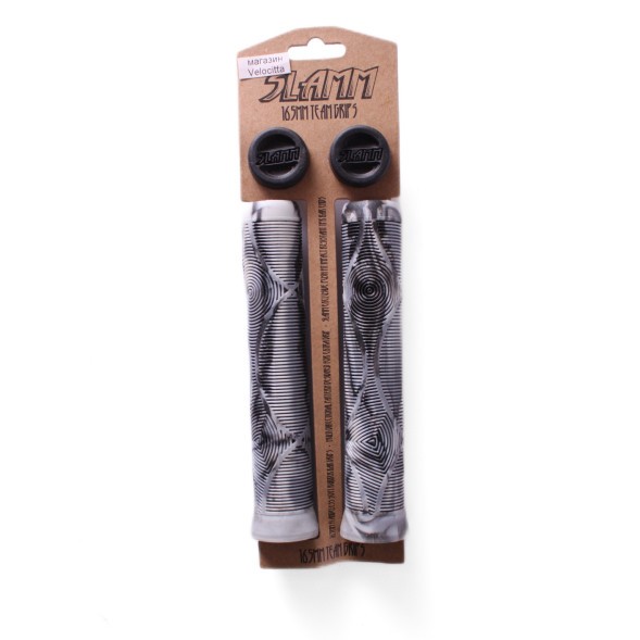 Грипсы для самоката Slamm Scooters Team Swirl Bar, с грипстопами, 165 мм, арктика