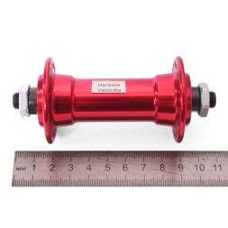 Втулка передняя Wang Zheng WZ-A201FQ red, ось 3/8"х100x108 мм, ALU, под V-br, на эксцентрике, 36 отверстий, торг. уп.