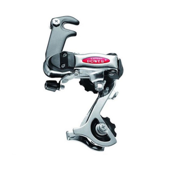 Переключатель задний Power R24-B, 6-8 скоростей, крепление на ось, 28T, короткая лапка, стальной, Black