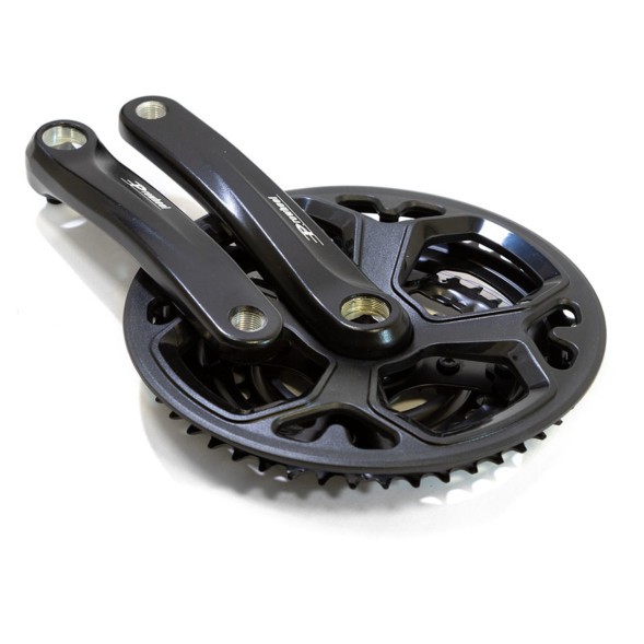 Шатуны-система Prowheel TY-CM02-10860, 3 скорости, 28/38/48T зубев, 1/2&amp;quot;х3/32&amp;quot;, стальной с защитой, 170 мм, алюминий, резьба 9/16&amp;quot;, под квадрат, Black