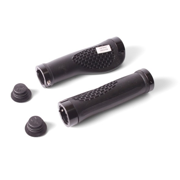 Ручки на руль для велосипеда H-G 127, длина 130 мм, эргономические, с зажимами, 2 грипстопа, черные