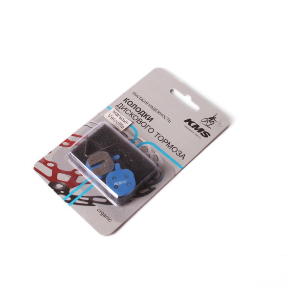 Тормозные колодки KMS № 14, материал: органика, голубой, с пружинкой, на блистере