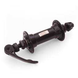 Втулка велосипедная Wang Zheng WZ-A201FBQ black, передняя, ось 3/8"х100x108 мм, ALU, под V-брейк, на эксцентрике, 36 отверстий, с промподшипником, торг. уп.