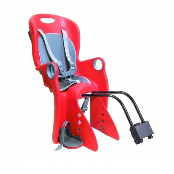 Кресло детское New Vision BQ-8-0-R заднее, на багажник/за подседельную трубу, max 22 кг, регулировка ног по высоте, пластик, Red