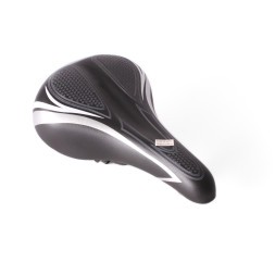 Седло велосипедное, без пружин, 170x260 мм, с замком, черно-серый