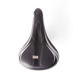 Седло велосипедное, без пружин, 170x260 мм, с замком, черно-серый