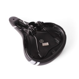 Седло велосипедное, без пружин, 170x260 мм, с замком, черно-серый