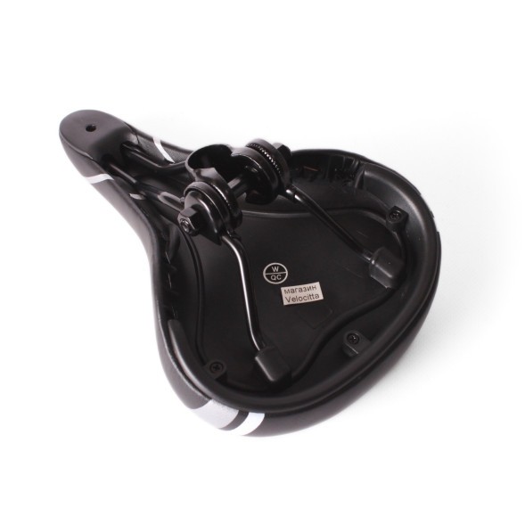 Седло велосипедное, без пружин, 170x260 мм, с замком, черно-серый