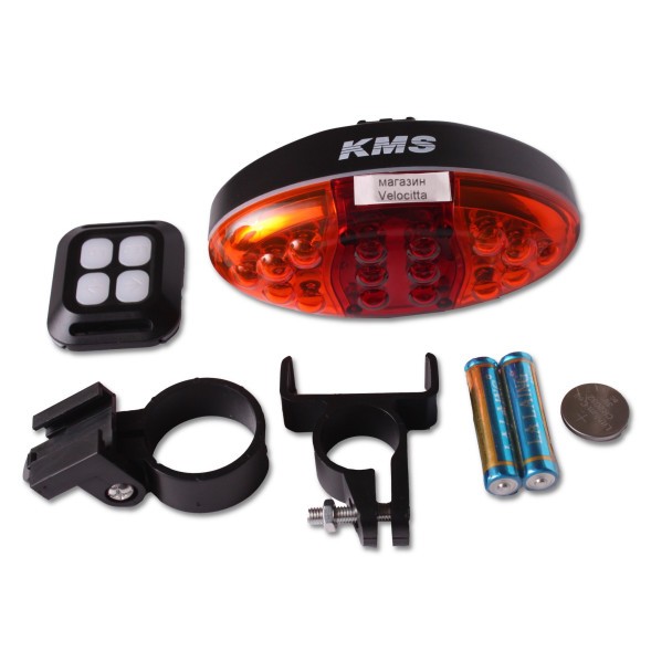Поворотники, стоп KMS, с выносной пультом, 16 LED, 2 лазера, 2xAAA+2xCR2032