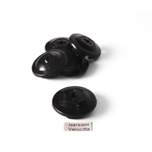 Заглушка системы шатунов под квадратный вал, с прорезью и шестиугольником по середине, пластик, черный, исп. 4