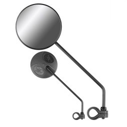 Велосипедные зеркала Jing Yi JY-111, (комплект: правое+левое), круглые, на длинной ножке, 260 мм, Black