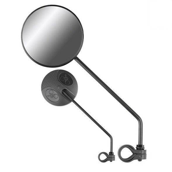 Велосипедные зеркала Jing Yi JY-111, (комплект: правое+левое), круглые, на длинной ножке, 260 мм, Black