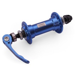 Втулка передняя Wang Zheng WZ-A201FQ blue, ось 3/8"х100x108 мм, алюминиевая, под V-brake, с эксцентриком, 36 отверстий, Box