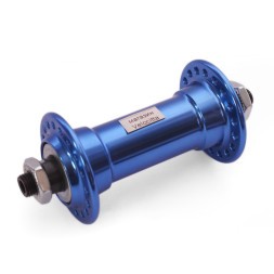 Втулка передняя Wang Zheng WZ-A201FQ blue, ось 3/8"х100x108 мм, алюминиевая, под V-brake, с эксцентриком, 36 отверстий, Box