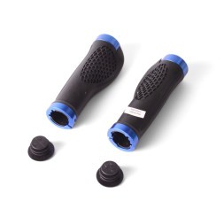 Грипсы велосипедные H-G 127, длина 130 мм, анатомические, торцевой фиксатор, с зажимами, синие