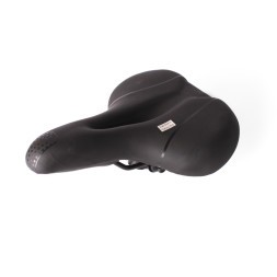 Седло велосипедное Saddle HF-AZ-8001, 205x260 мм, широкое, с отверстием, без пружин, с замком и ручкой, черный