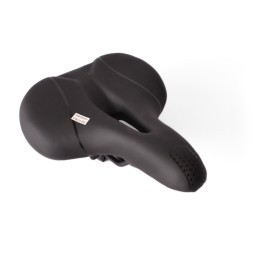 Седло велосипедное Saddle HF-AZ-8001, 205x260 мм, широкое, с отверстием, без пружин, с замком и ручкой, черный