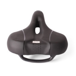 Седло велосипедное Saddle HF-AZ-8001, 205x260 мм, широкое, с отверстием, без пружин, с замком и ручкой, черный