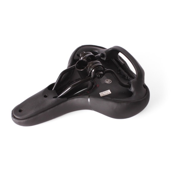 Седло велосипедное Saddle HF-AZ-8001, 205x260 мм, широкое, с отверстием, без пружин, с замком и ручкой, черный