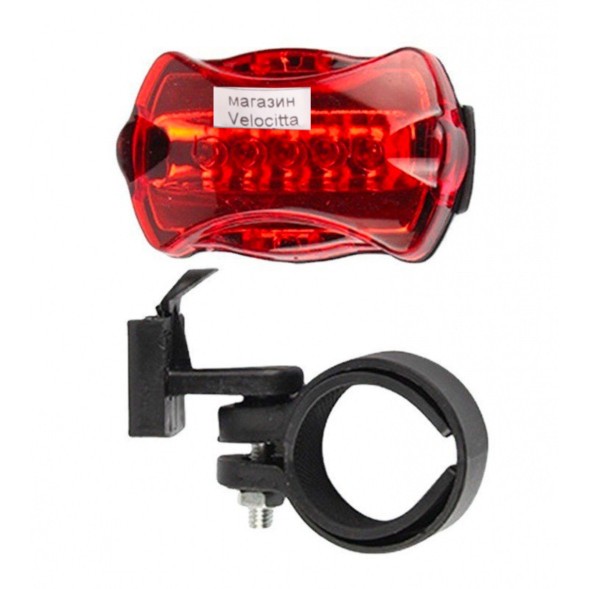 Фонарь велосипедный HY-198, задний, 5 LED, 3 режима работы, блистер